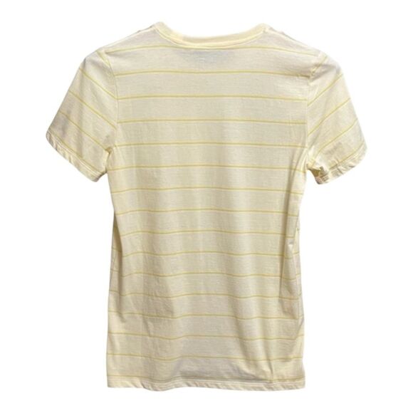 Everlane organic cotton crew neck tee shirt pastel yellow white stripe Small new - Picture 11 of 12